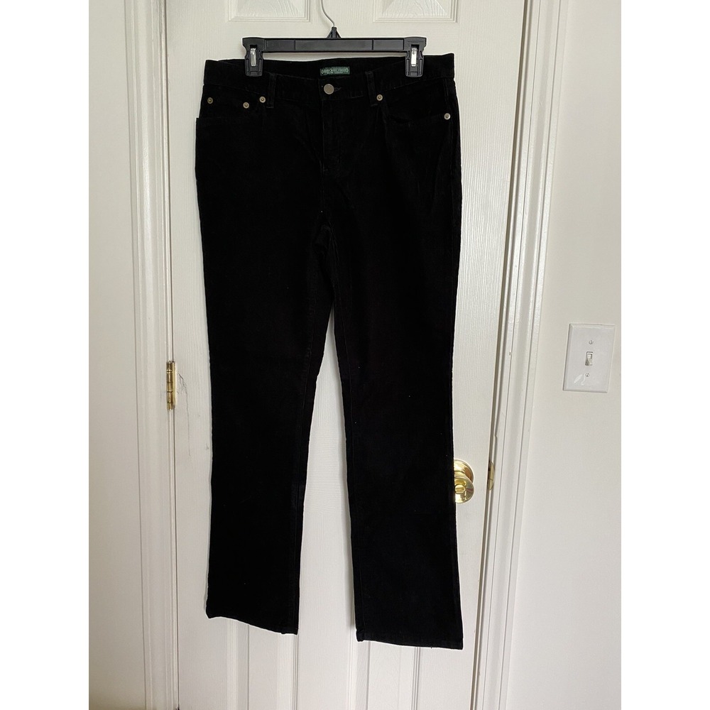 Great Pre-Owned Ralph Lauren corduroy Jean women SiZE 8 Regular Color Black - Picture 1 of 7